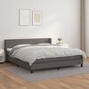vidaXL Boxspring posteľ s matracom siv&aacute; 180x200 cm umel&aacute; koža