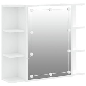 vidaXL Zrkadlov&aacute; skrinka s LED biela 70x16,5x60 cm
