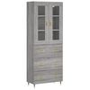 vidaXL Vysok&aacute; skrinka siv&yacute; dub sonoma 69,5x34x180 cm spracovan&eacute; drevo