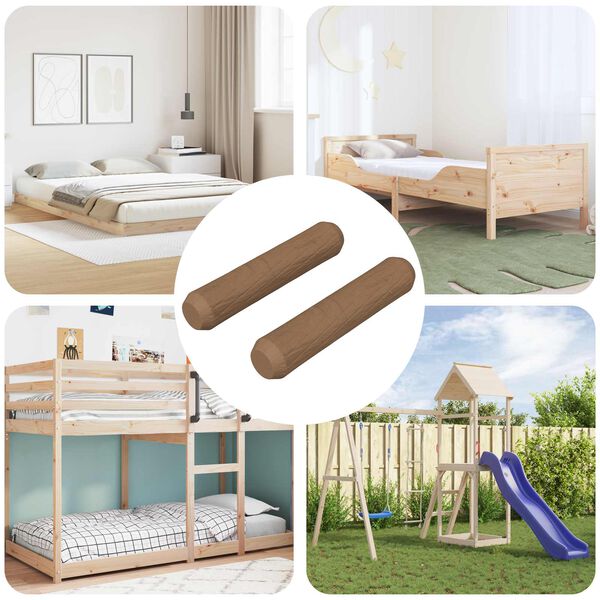 vidaXL Dreven&eacute; kol&iacute;ky 2 pcs Hned&aacute; &Oslash;8 x 35 mm Dreven&yacute; mas&iacute;v