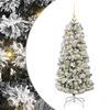 vidaXL Umel&yacute; Skl&aacute;pac&iacute; Vianočn&yacute; Stromček 150 LED Zelen&aacute; a biela 120 cm