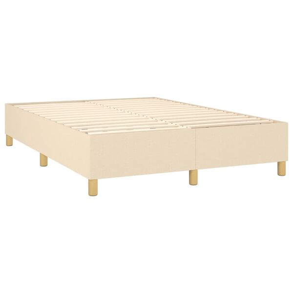vidaXL Boxspring posteľ s matracom kr&eacute;mov&yacute; 140x190 cm l&aacute;tka