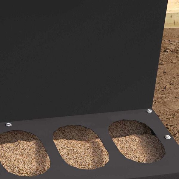 vidaXL Kŕmidlo pre kurčat&aacute; Čierna 40 x 40 x 45 cm Studenokoľajn&aacute; oceľ