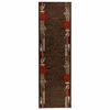 vidaXL Beh&uacute;ň na koberce FLORNES Tkan&yacute; Hned&aacute; Listy 67 x 150 cm PP 7 mm
