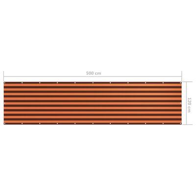vidaXL Balkónová markíza, oranžová a hnedá 120x500 cm, oxfordská látka