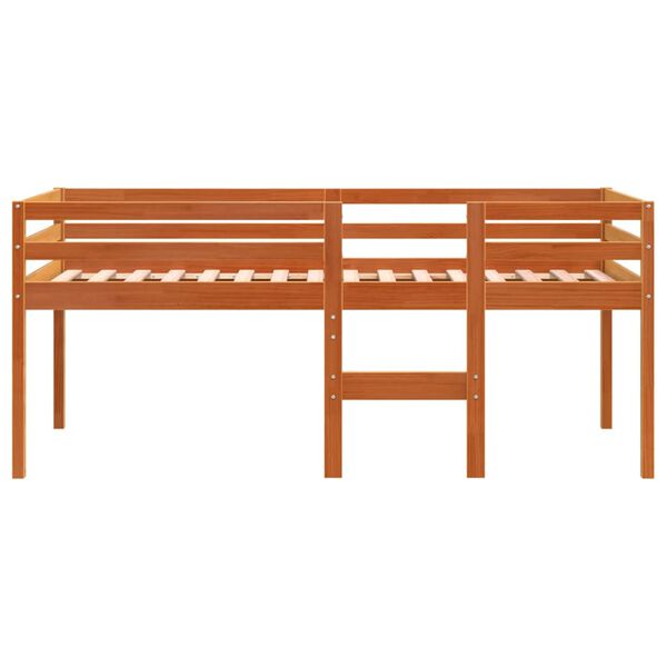 vidaXL Vysoká posteľ vosková hnedá 90x190 cm borovicový masív