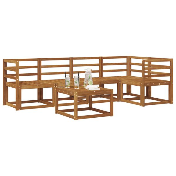 vidaXL Z&aacute;hradn&aacute; s&uacute;prava gaučov s vank&uacute;&scaron;om 6 pcs Pr&iacute;rodn&aacute; a svetlosiv&aacute;