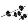 vidaXL Posilňovacia lavica so sadou činiek barbell a dumbbell 30,5 kg
