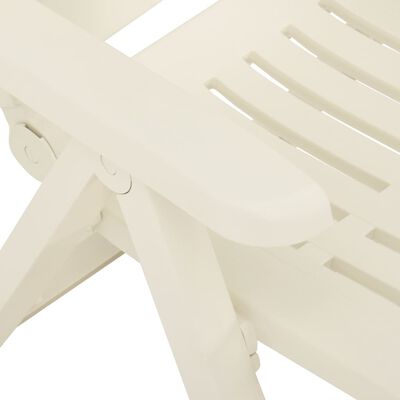 vidaXL Záhradné sklápacie stoličky 2 ks plastové biele