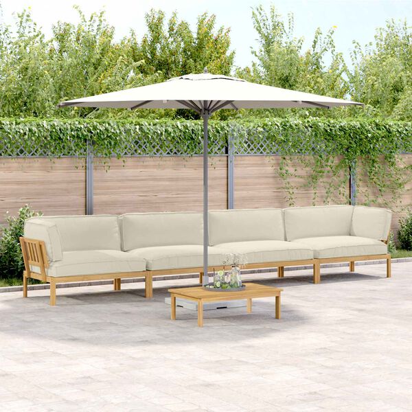 vidaXL Sada pohoviek s vank&uacute;&scaron;om 5 pcs Kr&eacute;mov&aacute; Pevn&eacute; ak&aacute;ciov&eacute; drevo