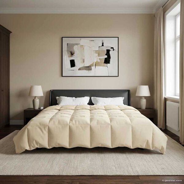 vidaXL Zimn&yacute; prehoz &Scaron;nurovan&yacute; Kr&eacute;mov&aacute; 200 x 220 cm Mikrovl&aacute;kno