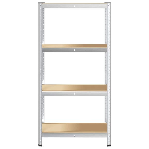 vidaXL Reg&aacute;l so 4 policami, strieborn&yacute;, oceľ a kompozitn&eacute; drevo