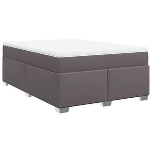 vidaXL Boxspring posteľ s matracom siv&aacute; 160x200 cm umel&aacute; koža