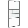 vidaXL Stena walk-in sprchy Čierna 100 x 195 x 0,5 cm Sklo a hlin&iacute;k