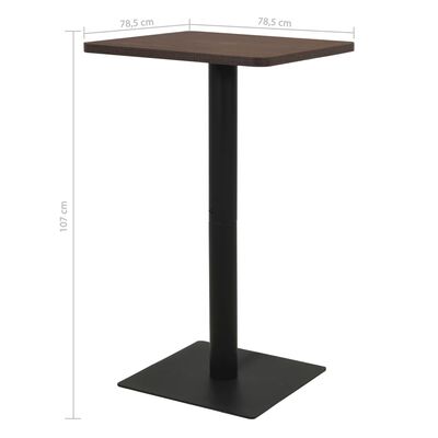 vidaXL Bistro stolík, farba tmavého jaseňa 78,5x78,5x107 cm