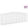 vidaXL Obl&uacute;kov&eacute; gabionov&eacute; ko&scaron;e 7 ks 400x50x120/140 cm pozink. železo