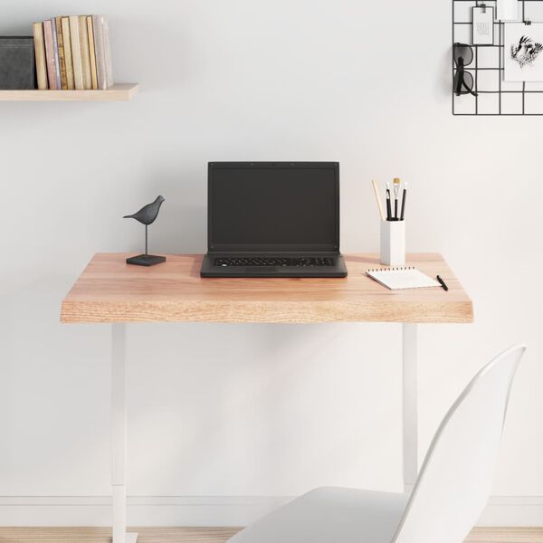 vidaXL Stolová doska svetlohnedá 80x50x(2-4)cm ošetrený masív hrany