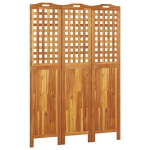 vidaXL 3-panelov&yacute; parav&aacute;n 121,5x2x180 cm ak&aacute;ciov&eacute; mas&iacute;vne drevo