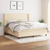 vidaXL Posteľný rám boxspring s matracom krémový 180x200 cm látka