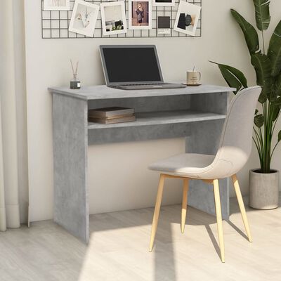 vidaXL Písací stôl, betónovo sivý 90x50x74 cm, drevotrieska