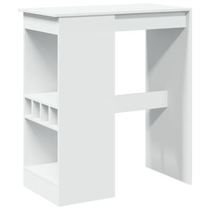 vidaXL Barov&yacute; st&ocirc;l s policami biely 90x47,5x103,5 cm kompozitn&eacute; drevo