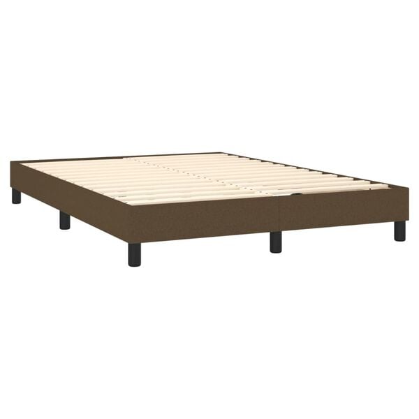 vidaXL Boxspring posteľ s matracom tmavohned&aacute; 140x190 cm l&aacute;tka