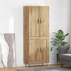 vidaXL Highboard 2 pcs Remeseln&yacute; dub Kon&scaron;trukčn&eacute; drevo a sklo