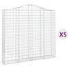 vidaXL Obl&uacute;kov&eacute; gabi&oacute;nov&eacute; ko&scaron;e 5ks 200x30x180/200cm pozinkovan&eacute; železo