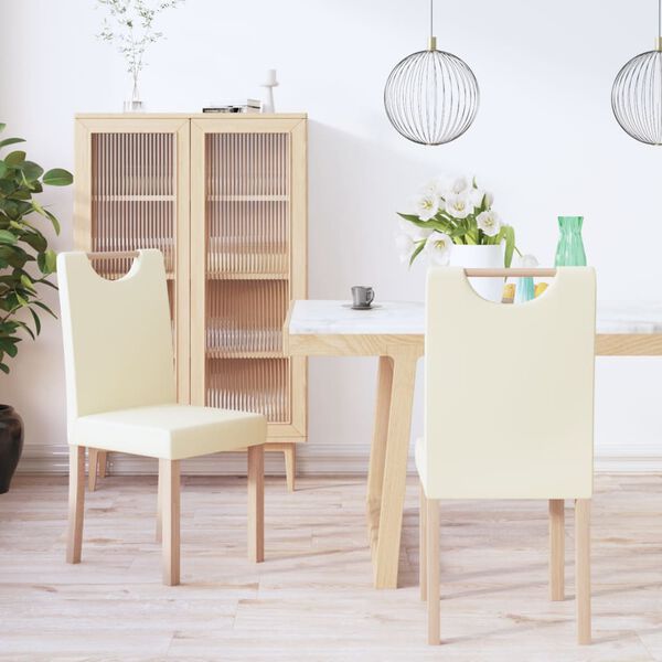 vidaXL Jed&aacute;lensk&eacute; stoličky 2 ks kr&eacute;mov&eacute; umel&aacute; koža