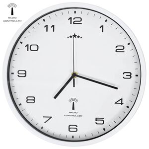 vidaXL R&aacute;diom ovl&aacute;dan&eacute; n&aacute;stenn&eacute; hodiny s pohonom Quartz biele 31 cm