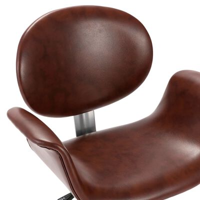 vidaXL Otočná jedálenská stolička, hnedá, umelá koža