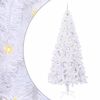 vidaXL Umel&yacute; vianočn&yacute; stromček s 300 LED-i Biela 240 cm PVC a oceľ