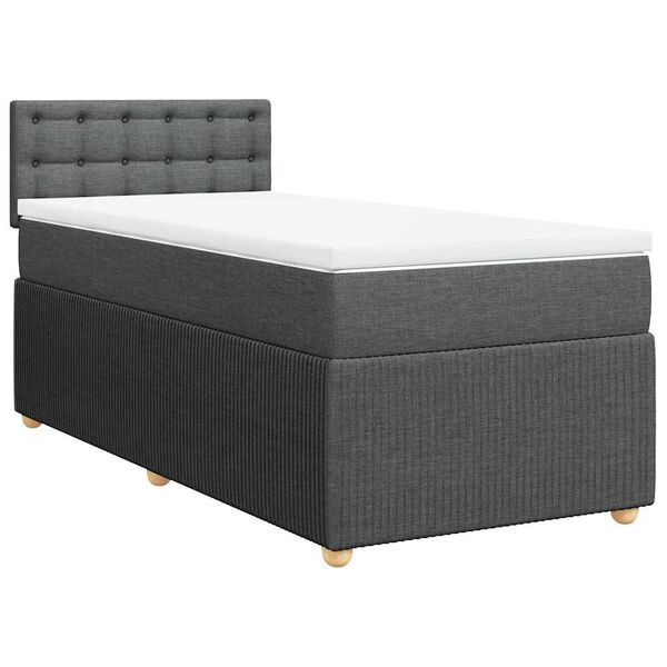 vidaXL Boxspring posteľ s matracom tmavosiv&aacute; 100x200 cm l&aacute;tka