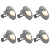 vidaXL Vonkaj&scaron;ie n&aacute;stenn&eacute; LED svetl&aacute; 6 ks, 2 W, strieborn&eacute;, okr&uacute;hle