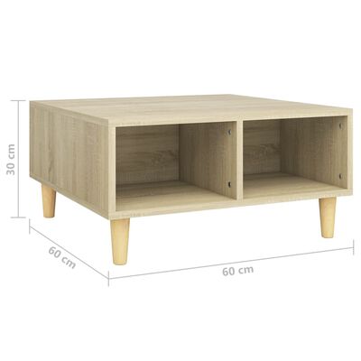 vidaXL Konferenčný stolík dub sonoma 60x60x30 cm drevotrieska