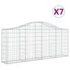 vidaXL Obl&uacute;kov&eacute; gabionov&eacute; ko&scaron;e 7 ks 200x30x80/100cm pozinkovan&eacute; železo