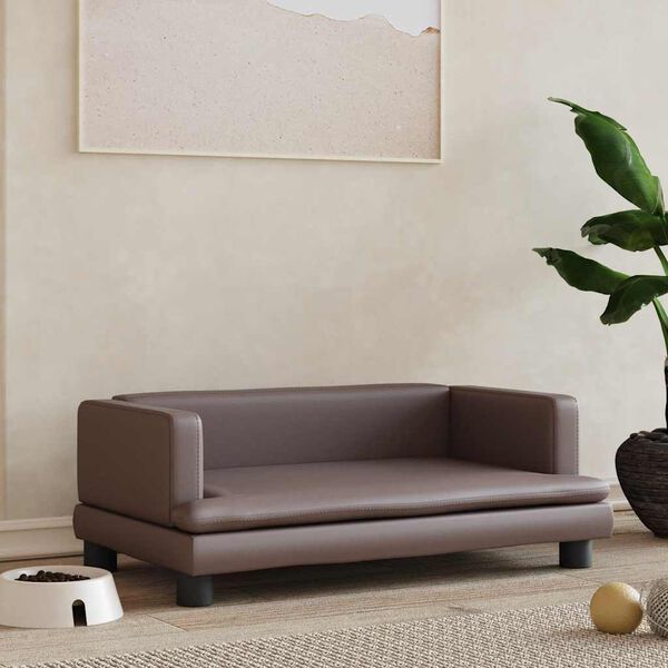 vidaXL Pelech pre psa hned&yacute; 80x45x30 cm umel&aacute; koža