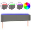 vidaXL Čelo postele s LED tmavosiv&eacute; 163x16x78/88 cm l&aacute;tka