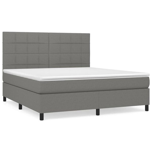 vidaXL Boxspring posteľ s matracom tmavosiv&aacute; 160x200 cm l&aacute;tka