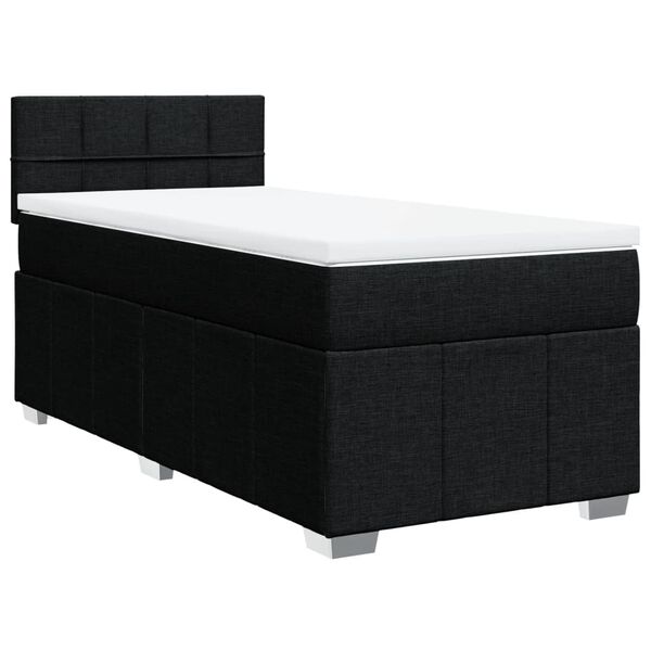 vidaXL Boxspring posteľ s matracom čierna 100x200 cm l&aacute;tka