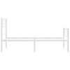 vidaXL Kovový rám postele s čelom a podnožkou biely 100x200 cm