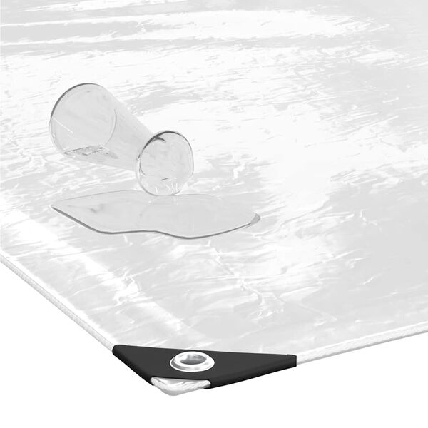 vidaXL Priehľadn&aacute; plachta s okami 2x8 m PVC