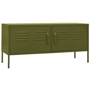 vidaXL TV skrinka olivovo-zelen&aacute; 105x35x50 cm oceľ