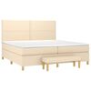 vidaXL Boxspring posteľ s matracom kr&eacute;mov&aacute; 200x200 cm l&aacute;tka