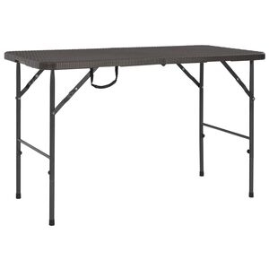 vidaXL Skladac&iacute; z&aacute;hradn&yacute; st&ocirc;l,hned&yacute; 120x60x74cm, HDPE, ratanov&yacute; vzhľad