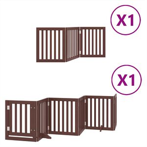 vidaXL Br&aacute;na pre psa s dvere sklad. 9 pan. hned&aacute; 450 cm topoľov&eacute; drevo