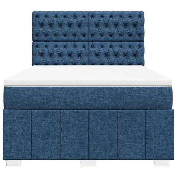 vidaXL Boxspring posteľ s matracom modr&yacute; 140x190 cm l&aacute;tka
