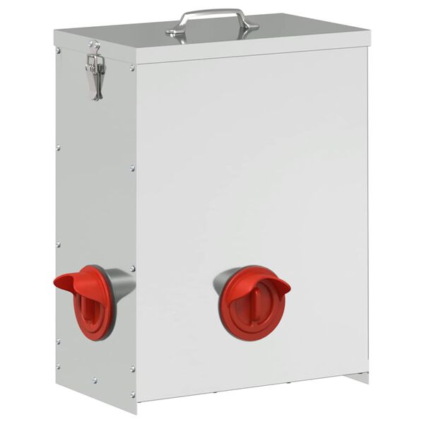 vidaXL Kŕmidlo pre kurčat&aacute; 2 pcs Strieborn&aacute; 32,5 x 20,5 x 43 cm