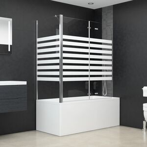 vidaXL Vaňov&aacute; z&aacute;stena 120x68x130 cm, tvrden&eacute; sklo, pruhovan&aacute;
