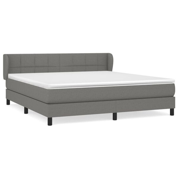 vidaXL Boxspring posteľ s matracom tmavosiv&aacute; 160x200 cm l&aacute;tka